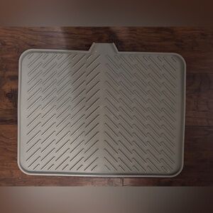 Grey Silicone Dish Drying Mat Rack